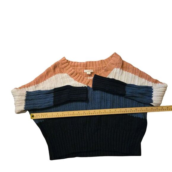 VTG Aeropastale M Cable Knit Sweater Colorblock V Neck Fisherman - Picture 7 of 7